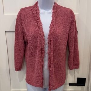 Elegant Pink Fringe Cardigan